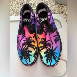 Womens Casual Canvas Sneakers with Palm Tree Design